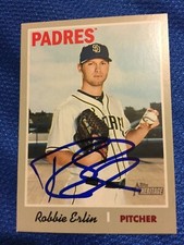2019 Topps Heritage San Diego Padres Robbie Erlin Autographed Card #329