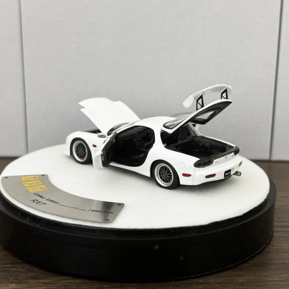 PGM 1:64 MAZDA RX-7 FD3S White Alloy Diecast Car Model