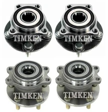 Front and Rear Wheel Bearings & Hubs Kit Timken For Subaru Legacy Outback AWD