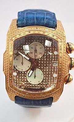 W430- Aqua Master Rose Gold Rectangular Bubble Loop Genuine Diamond/MOP  Watch