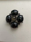 Vintage Brooch Pin Pendant Estate Statement Costume Jewelry Black Stone