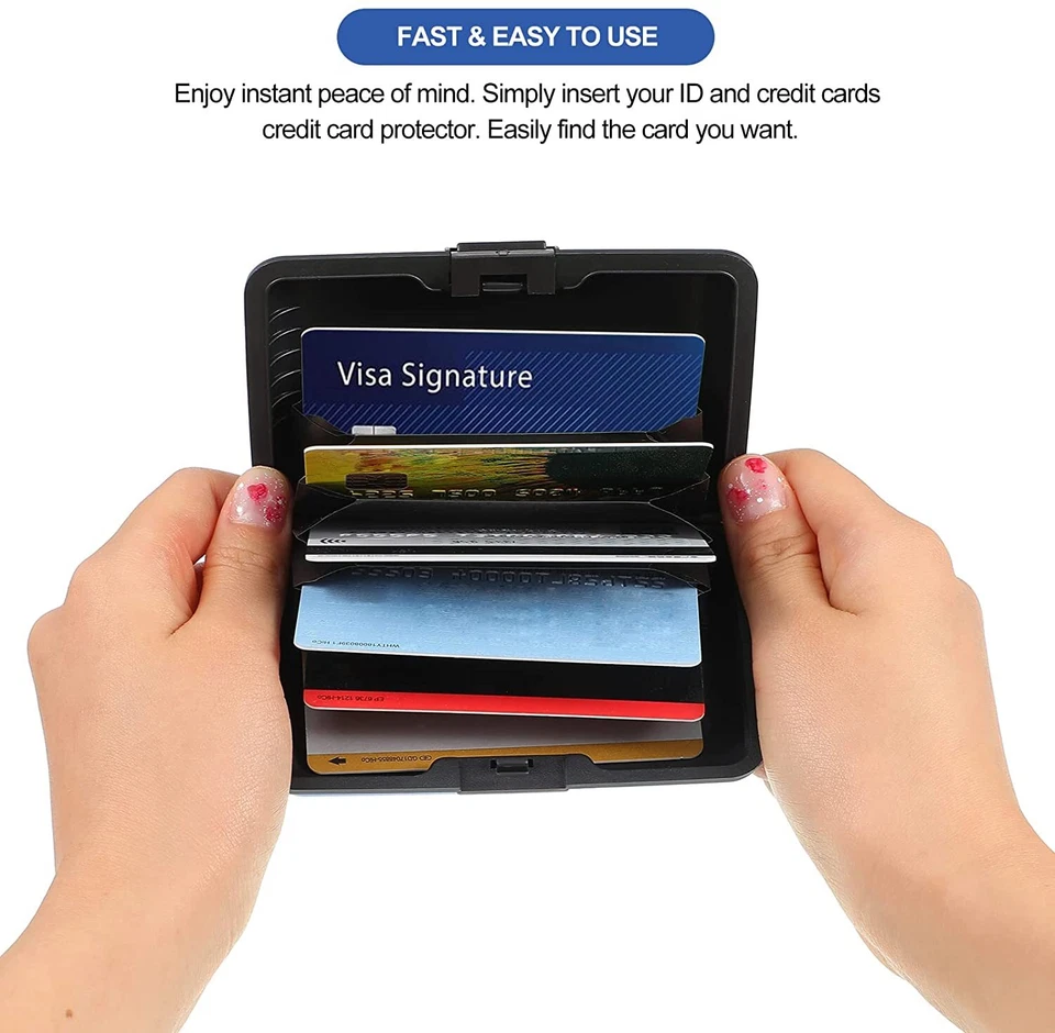 Men Women RFID Blocking Credit Card Holder Pocket Purse Case Security Wallet US - Image 4 of 4