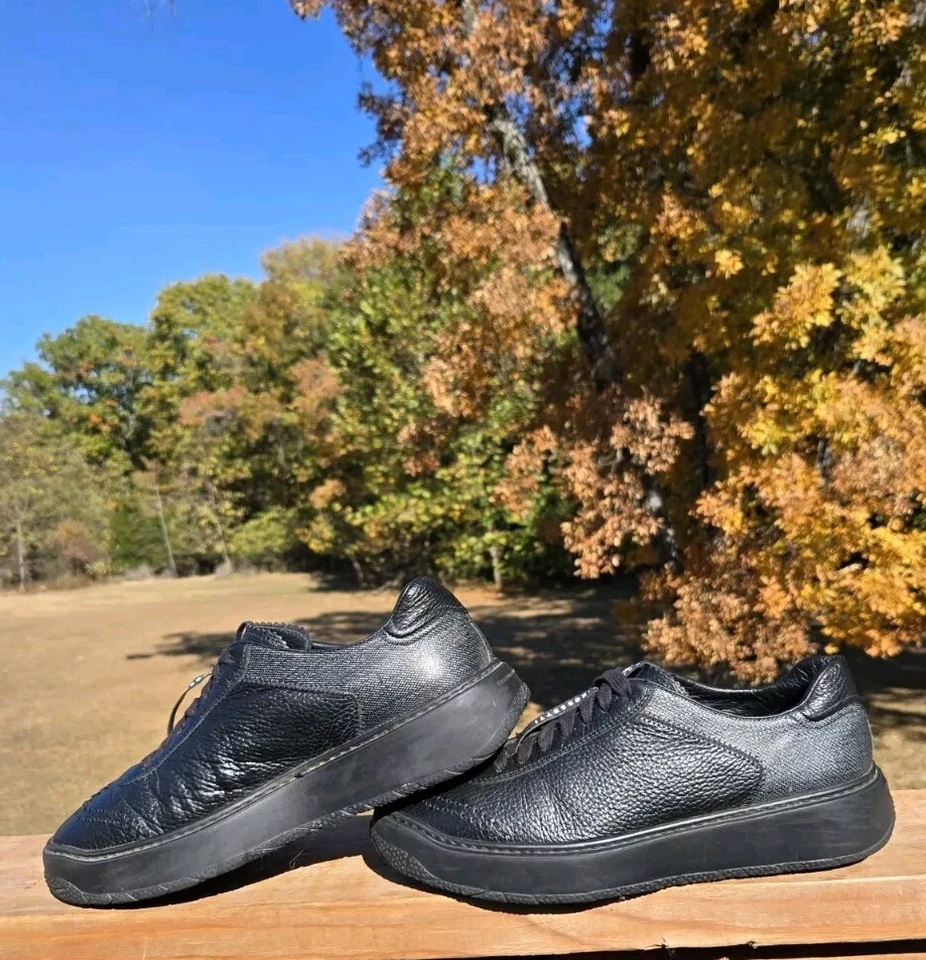 Fratelli Rossetti Shoes Black Leather Italy Men Sz US 7.5  Women Sz 9.5 2-Toned - Image 4 of 4