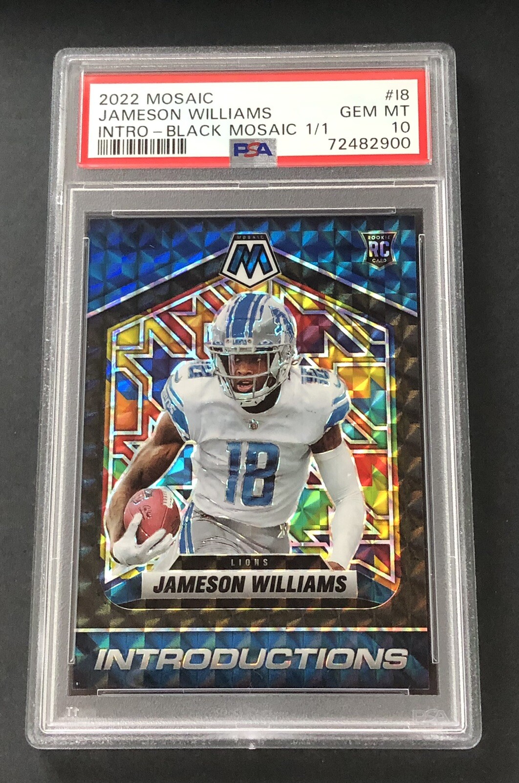 Jameson Williams Panini Mosaic Introductions #I8 Black Mosaic 1/1