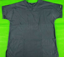 Cherokee gray unisex men's women's 3 front pocket scrub top size L