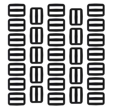 1 inch Black Plastic Mouth Tri-Glide Slide for DIY Backpack Luggage Strap