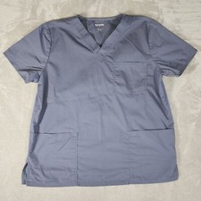 Scrubstar Scrub Top Womens Size Medium Gray V Neck Medical Doctor Dentist Nurse