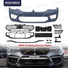 F90 M5 Style Front Bumper Cover Grille Kit w/PDC For 2017-2019 BMW 5 Series G30