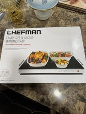 Chefman 21X16 Family Size Glass top Warming Tray New In Box