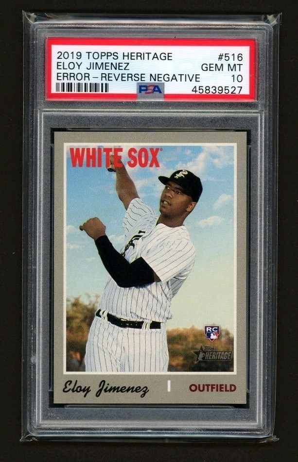2019 Topps Heritage High Number Error Variation Eloy Jimenez #516 PSA 10 Rookie
