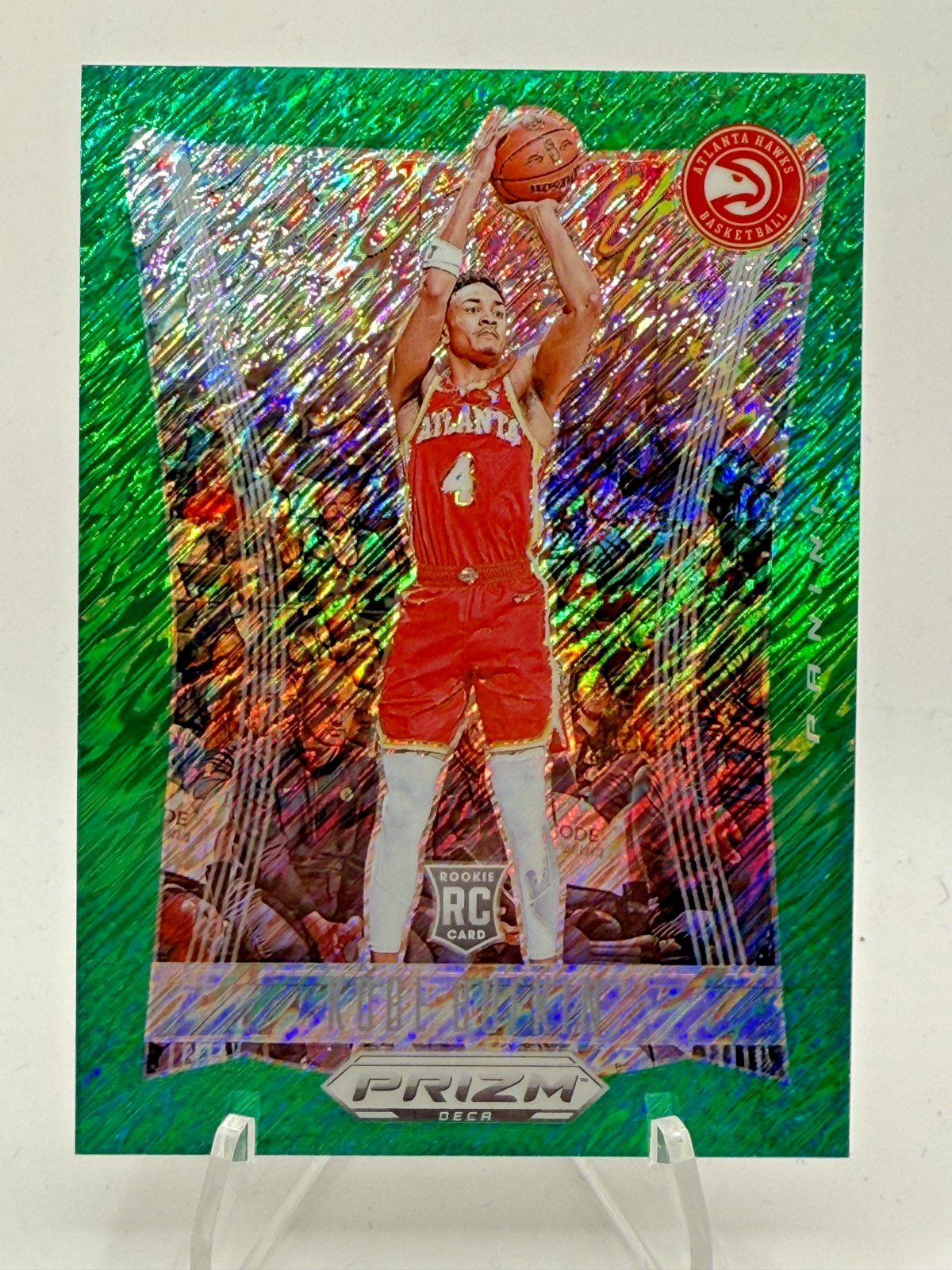 2023-24 Prizm Deca Kobe Bufkin Green Shimmer /12 ROOKIE FOTL