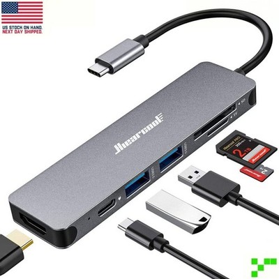 USB C Hub 7-in-1 Adapter for-MacBook Pro iPad PC HDMI USB 3.0 SD TF PD Charging