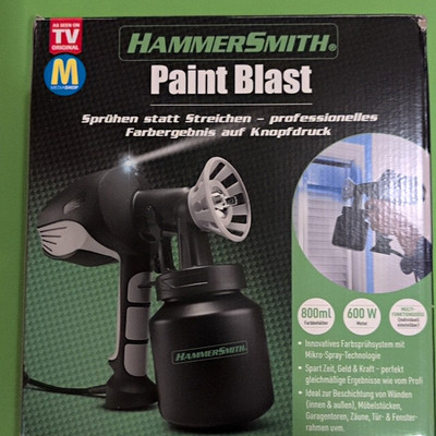 HammerSmith Paint Blast Farbspritzpistole 600 W 800 ml schwarz/grau