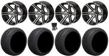 LSI Yukon 12" Golf Wheels Machined 215x50 Cruze Tires E-Z-GO & Club Car
