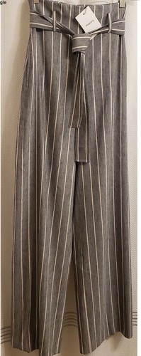 🆕 THEORY Belt Pants FL Indigo Multi Wythe Linen Size 12 Retail- $345