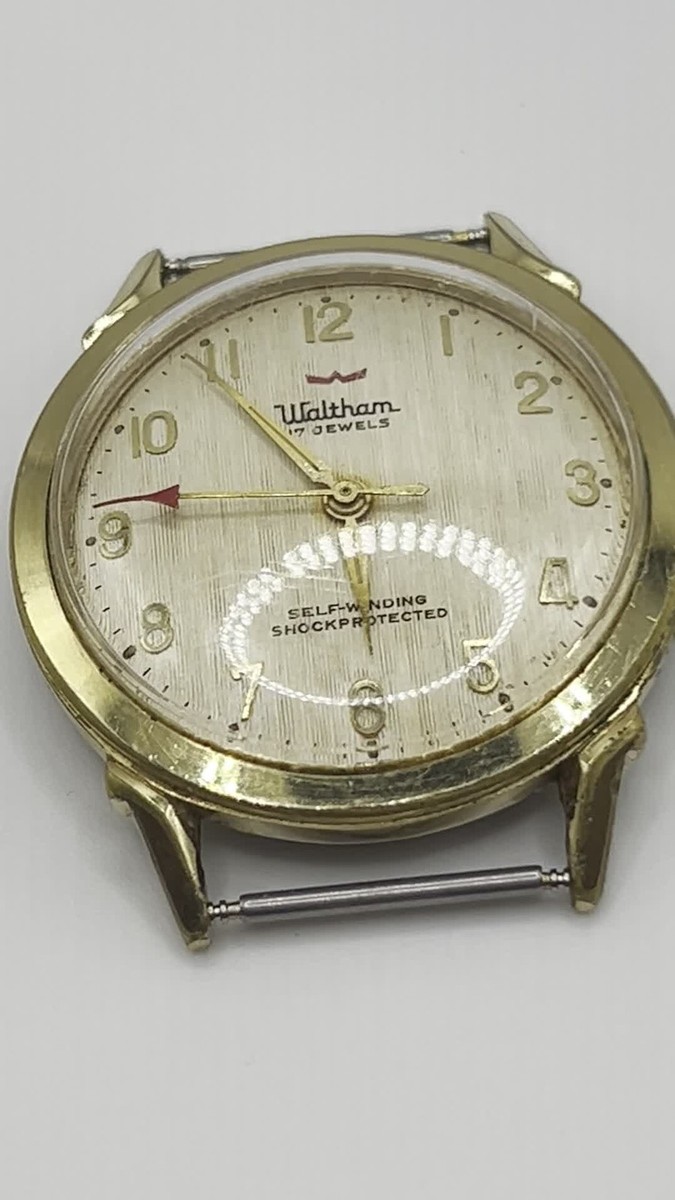 Vintage Rare Waltham Self Winding 17 Jewels W/Red Second Hand | eBay