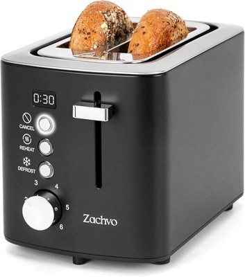Slice Toaster with Wide Slots for Bread & Bagels, Stainless Steel Toaster with D