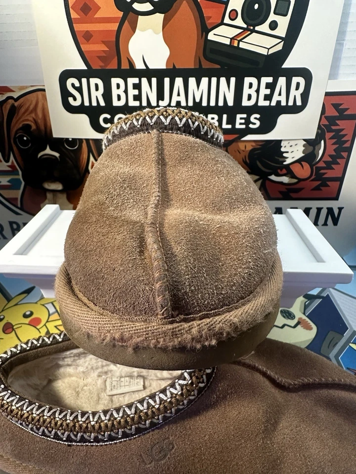 UGG Tasman 5955 Slippers Womens Size 8 Sand Beige Red Insulated Sheepskin Casual - Image 4 of 4