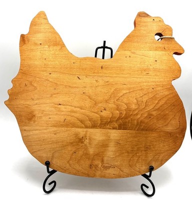 J K Adams Chicken Hen Shaped Maple Cutting Board 12'' X 11  W/Tag Vermont USA