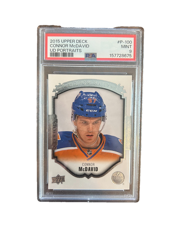 2015-16 Upper Deck UD Portraits Connor McDavid #P-100 Rookie RC PSA 9 Oilers