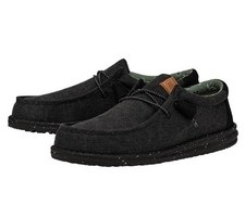Hey Dude MEN'S Wally Washed Canvas BLACK 40296-060 NEW IN THE BOX