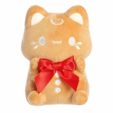 Aurora Festive Tasty Peach Gingerbread Meowchi Stuffed Animal Brown 7"