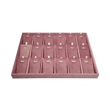 18 Grid Stackble Pendant Display Tray Pink Velvet Jewelry Tray for Selling Je...