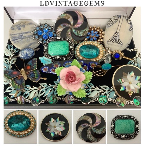 Broche Pendentif Vintage Mexique - Calendrier Maya En Nacre Et Alpaga