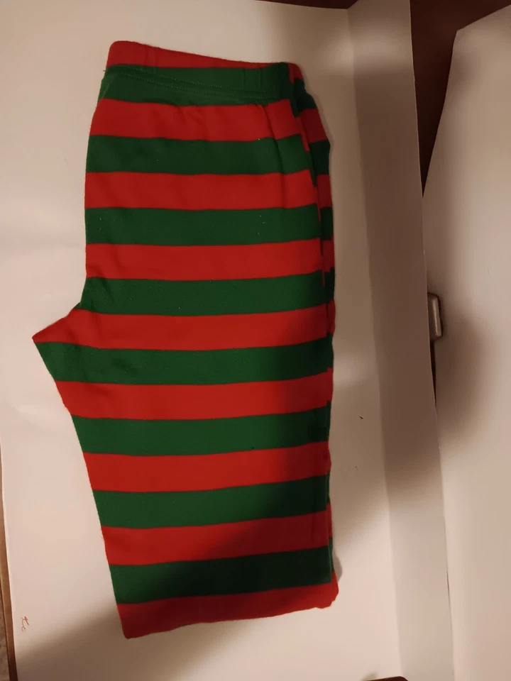 Christmas Holiday Red And Green Striped Leggings/Pajama Pants Bottoms Size 12... - Image 3 of 3