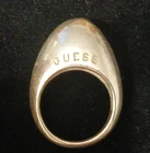 Vtg Sterling Guess Domed Ring Convex 925 Silver Chunky Size 6 Bombe Half Round