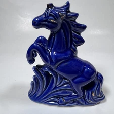 Ceramic Unicorn Decorative Cobalt Blue