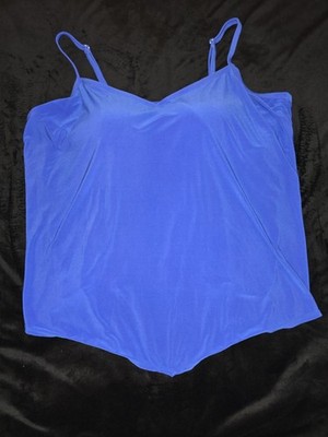 Maurices Womens Tankini Top 3X Cobalt Blue Adjustable Straps Swim Swimsuit 