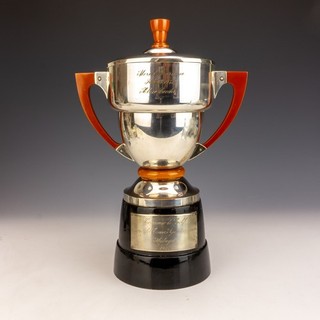 Concurso De Golf Silver Plated & Bakelite Ladies Golfing Trophy 1935 Art Deco