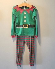 Childrens Place Christmas Elf Pajamas Green Red Stripe Holidy Set 3t Fitted