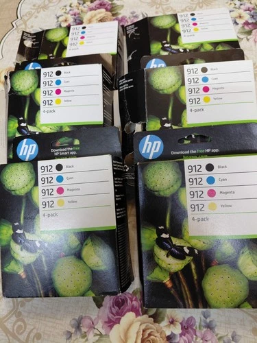6 Genuine HP 912 Used/Empty Ink Cartridges (Missing 3 Black)