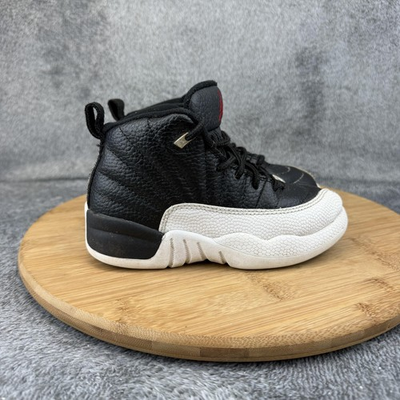 #ad Jordan Air Jordan 12 Retro Shoes Boys Size 11C Black White Basketball 151186 006 $34.98