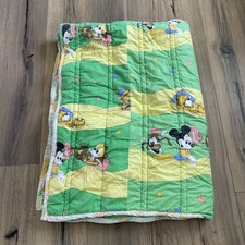 Colcha edredón edredón vintage años 80 Disney doble bebé Mickey Goofy Donald