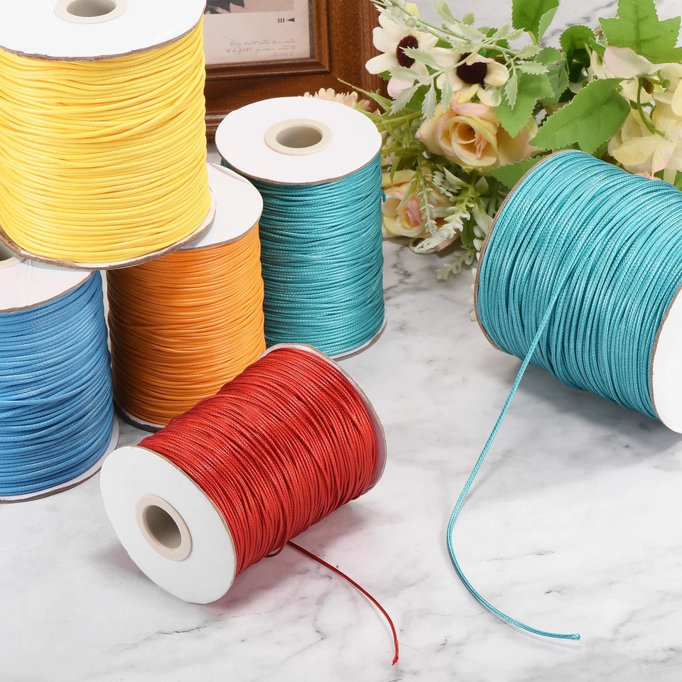 Cuerda encerada negra de 0,5 mm 175 yardas cuerda de hilo de cuentas de cera para hacer joyas Foto 4 de 4