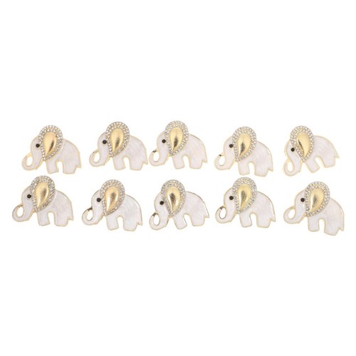Broche Magnétique Éléphant Floral Gris - Bijou Fantaisie Bicolore Neuf Avec étiquette