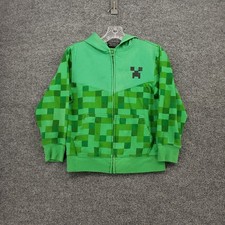 Mad Engine Hoodie Kids Boys M Medium Green Full Zip Sweatshirt Jinx Minecraft
