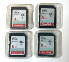 Lot of 4 SanDisk Ultra SDHC memory cards - 8GB - Class 10, 40mb/s w. cases