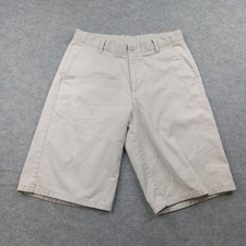 Nautica Shorts Boys 18 Beige School Uniform Twill Flat Front Chino Bermuda