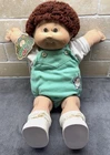 Vintage 1985 Coleco Cabbage Patch Kids Boy Doll Brown Hair Green Outfit with Tag