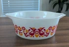 VTG Pyrex Ovenware Friendship Birds 2-1/2qt Casserole Dish White Multicolor ❤️
