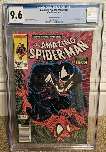 Amazing Spider-Man #316 CGC 9.6 WHITE pages 1st Venom Cover NEWSSTAND