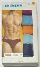 Papi 6-Mens Premium Cotton Low Rise Briefs Sm...
