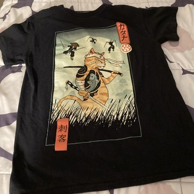 Vincent Trinidad Samurai Cat Shirt Size S Threadless, Koi Tattoo Design, Japan