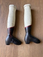 Antique doll lower wooden 8   X 3  black boots