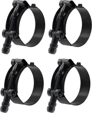 ISPINNER 4 Pack 1.25 Inch Stainless 1.25" Clamp Range 1.61" - 1.81", Black 