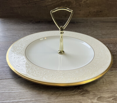 Noritake White Palace Handled Hostess Tray ~new~